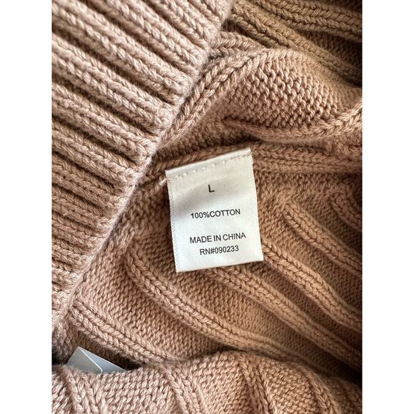 PacSun LA Hearts Ellie Cropped Crew Neck Sweater Taupe Large New - Picture 7 of 11